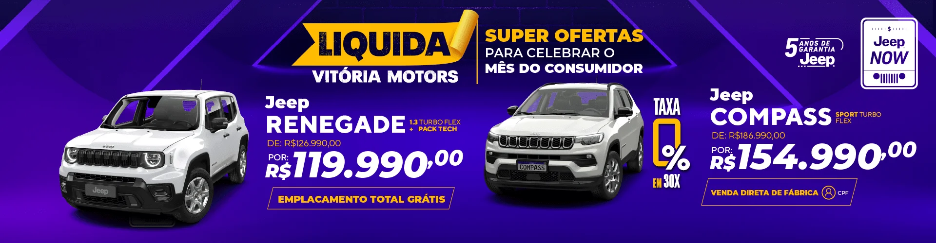 Renegade e Compass com Ofertas imperdíveis para Pessoa Física