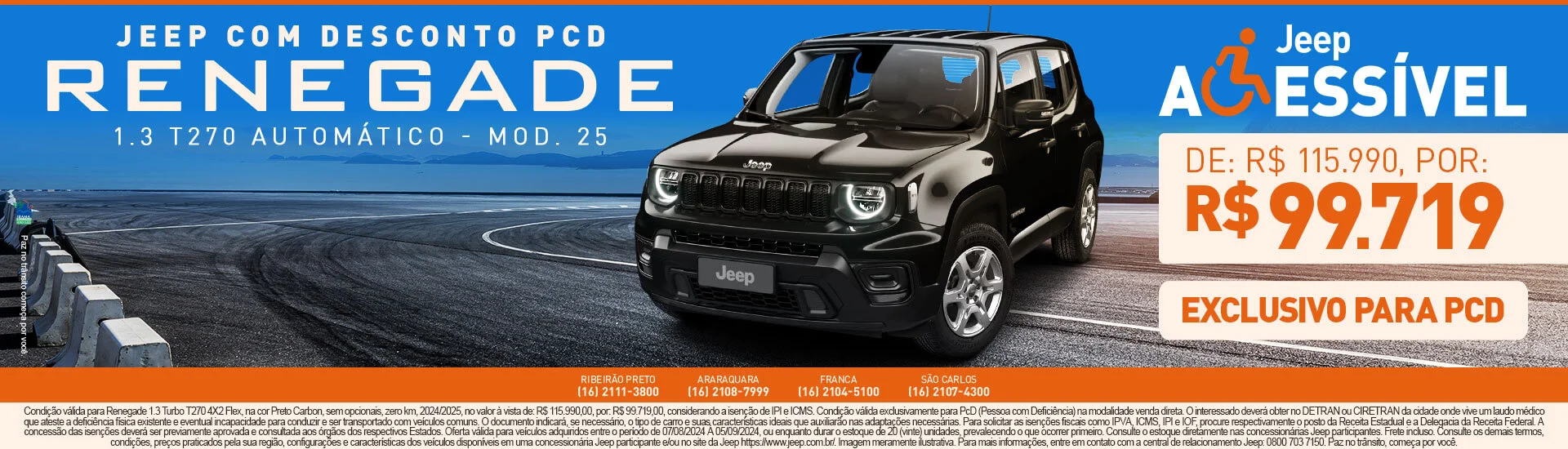 Jeep com desconto PCD - Por R$ 99.719,00