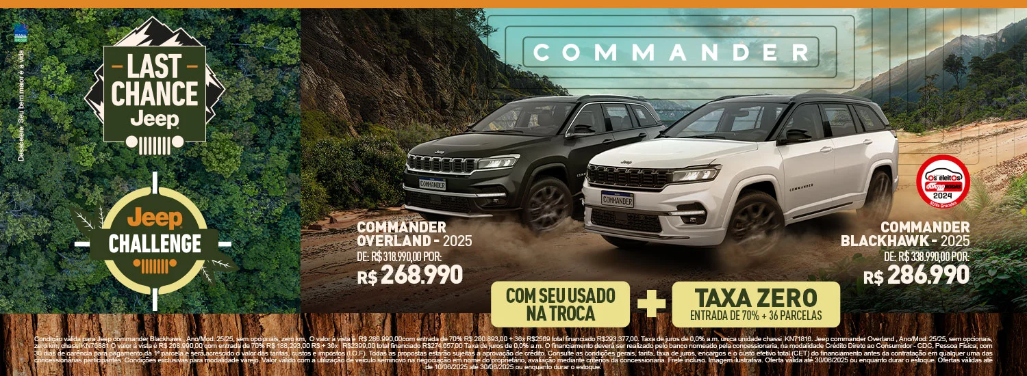 RP Jeep Commander Overland e Blackhawk