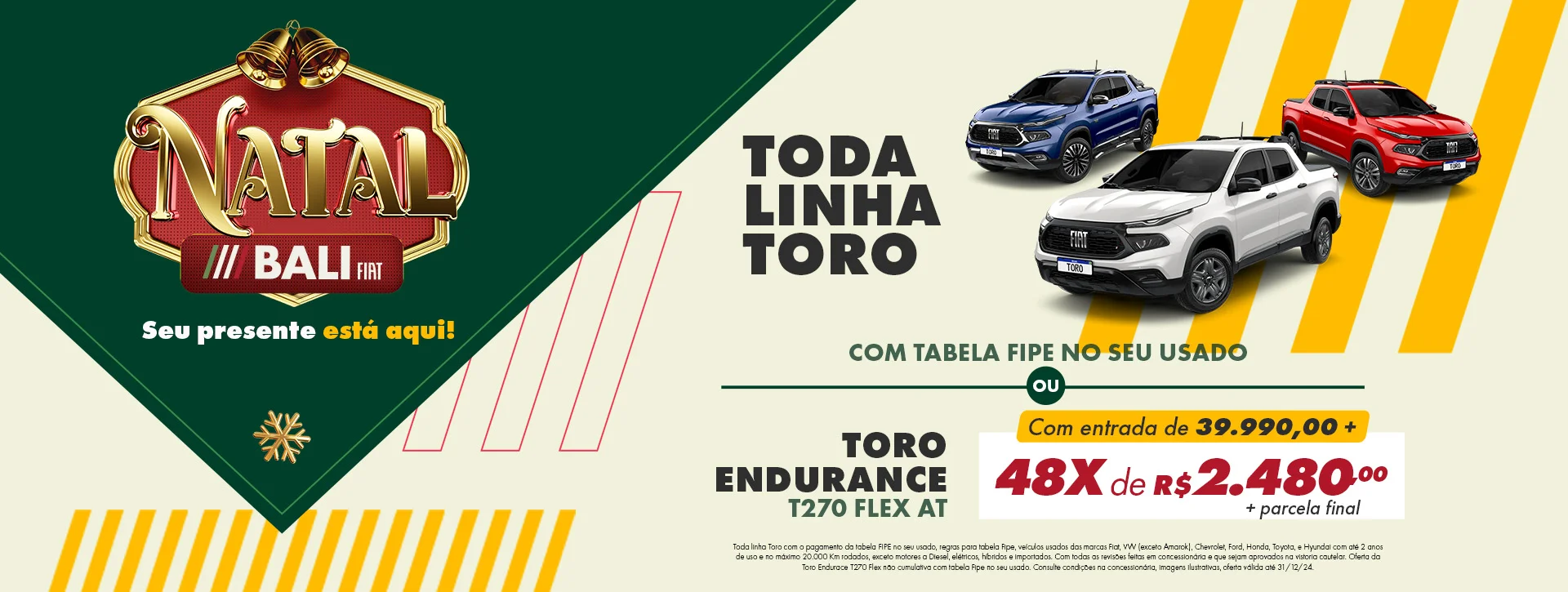 Toda linha Toro com tabela Fipe no seu usado