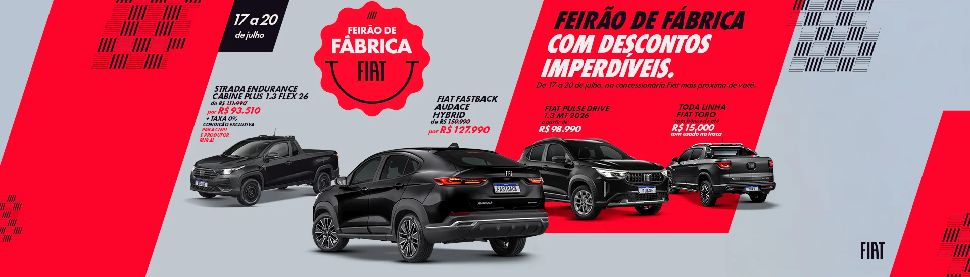 Fiat | Feirão de Fábrica | Ofertas especiais no final de semana