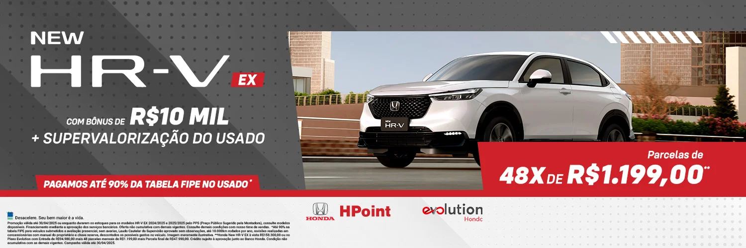 New HR-V com 10 mil de Bônus