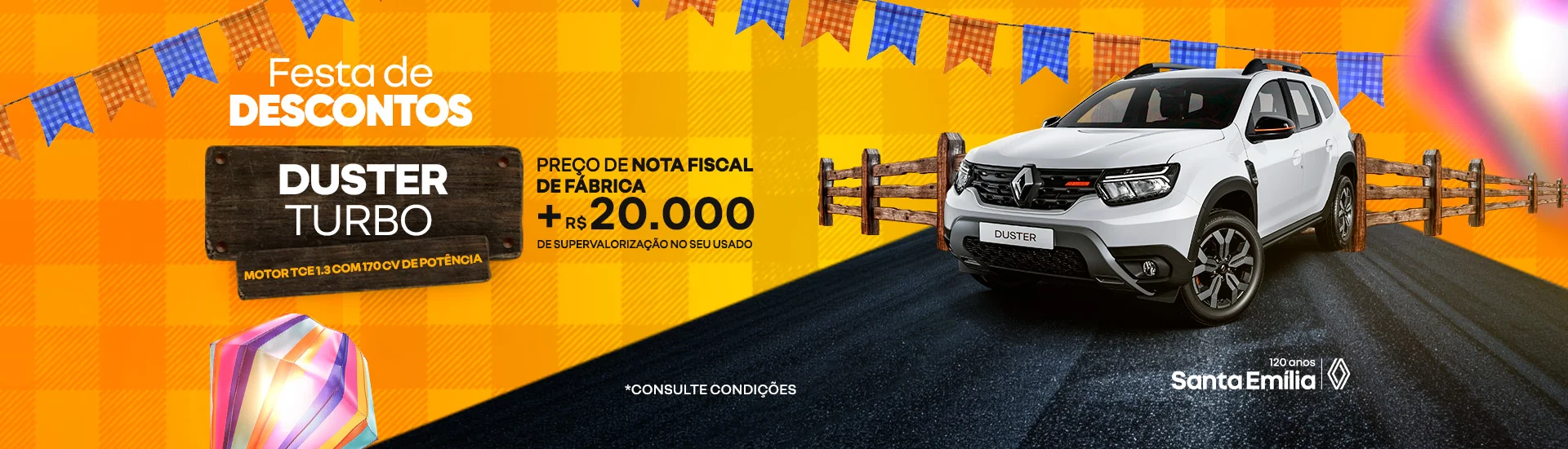 OFERTA DUSTER ICONIC TURBO NA SANTA EMÍLIA
