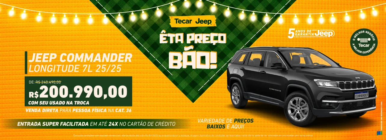 Êta preço bão! Commander Longitude com oferta pra sair do arraiá de carro novo!