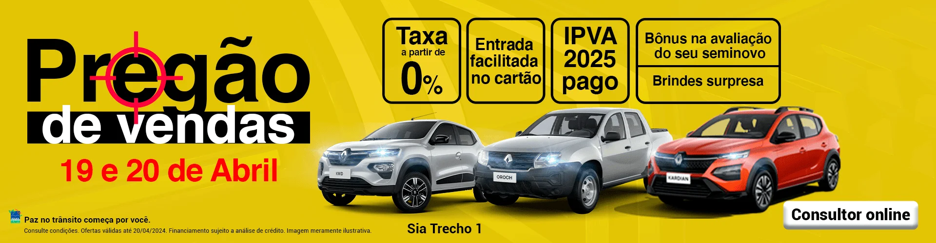 Pregão de vendas é na Tecar Renault