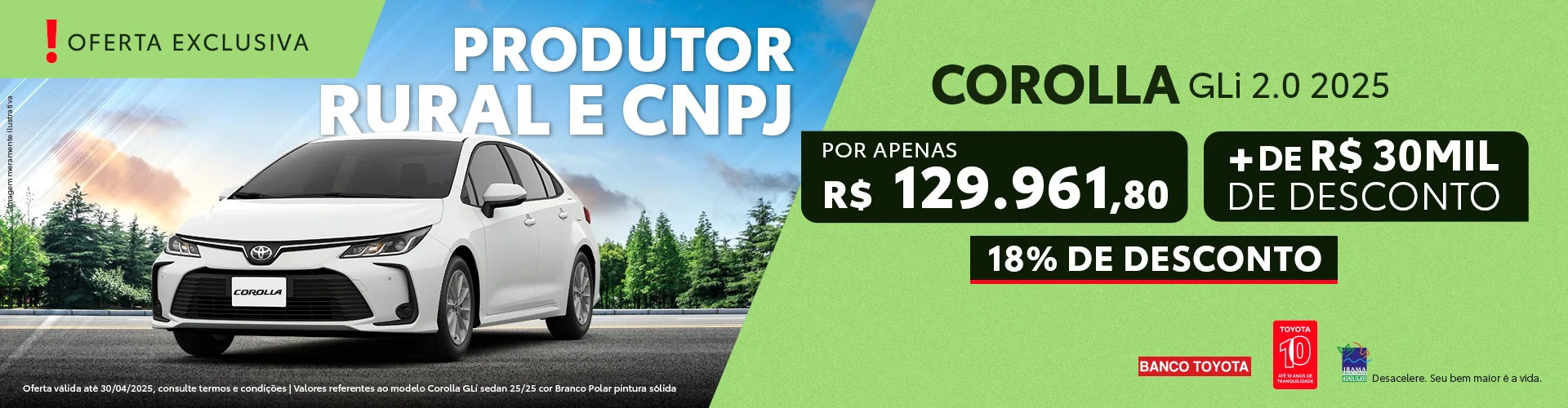 Tem CNPJ ou é Produtor Rural? A hora de investir no seu Toyota é agora!
