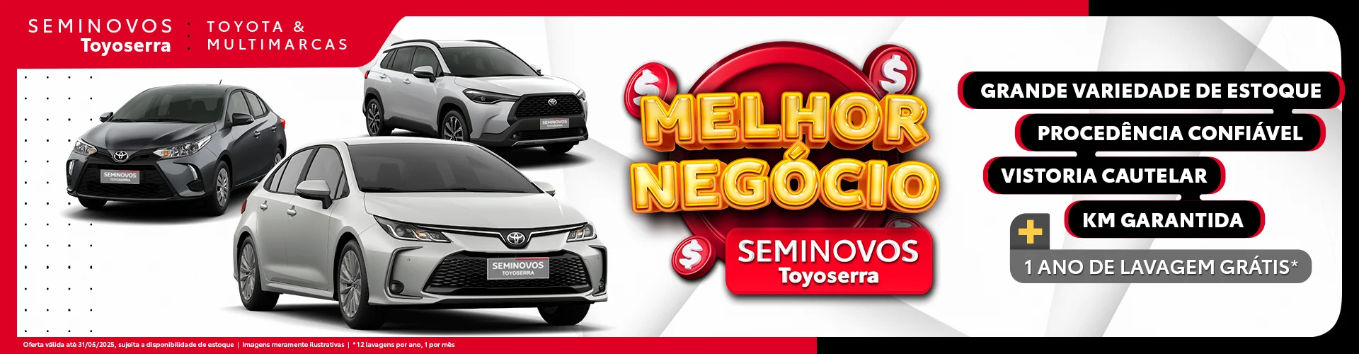 Seu seminovo com qualidade e benefícios exclusivos na Toyoserra!